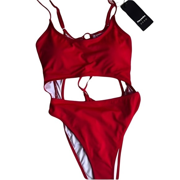 Lace Up Elegance:‎ Meyeeka Women's Monokini Swimsuit in a Medium - Picture 3 of 6